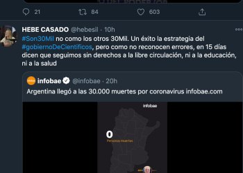 Repudio al uso de los 30 mil muertos por coronavirus para negar la cifra de desaparecidos
