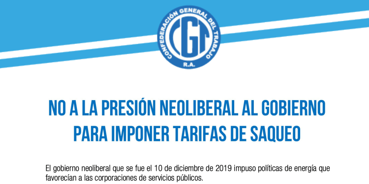 Trabajadores, firmes contra los tarifazos y la mafia corporativa