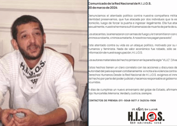 “El ataque a H.I.J.O.S. fue un atentado político”