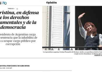 Cristina explicó por qué recurrió a la ONU en “El País”, “Liberation” y “Folha de San Pablo”
